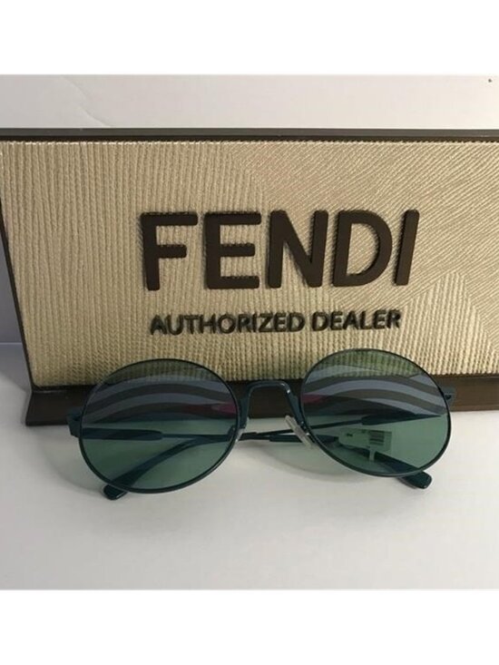 New - FENDI 53mm Round Sunglasses Green Wave Men’s Women’s main image 6
